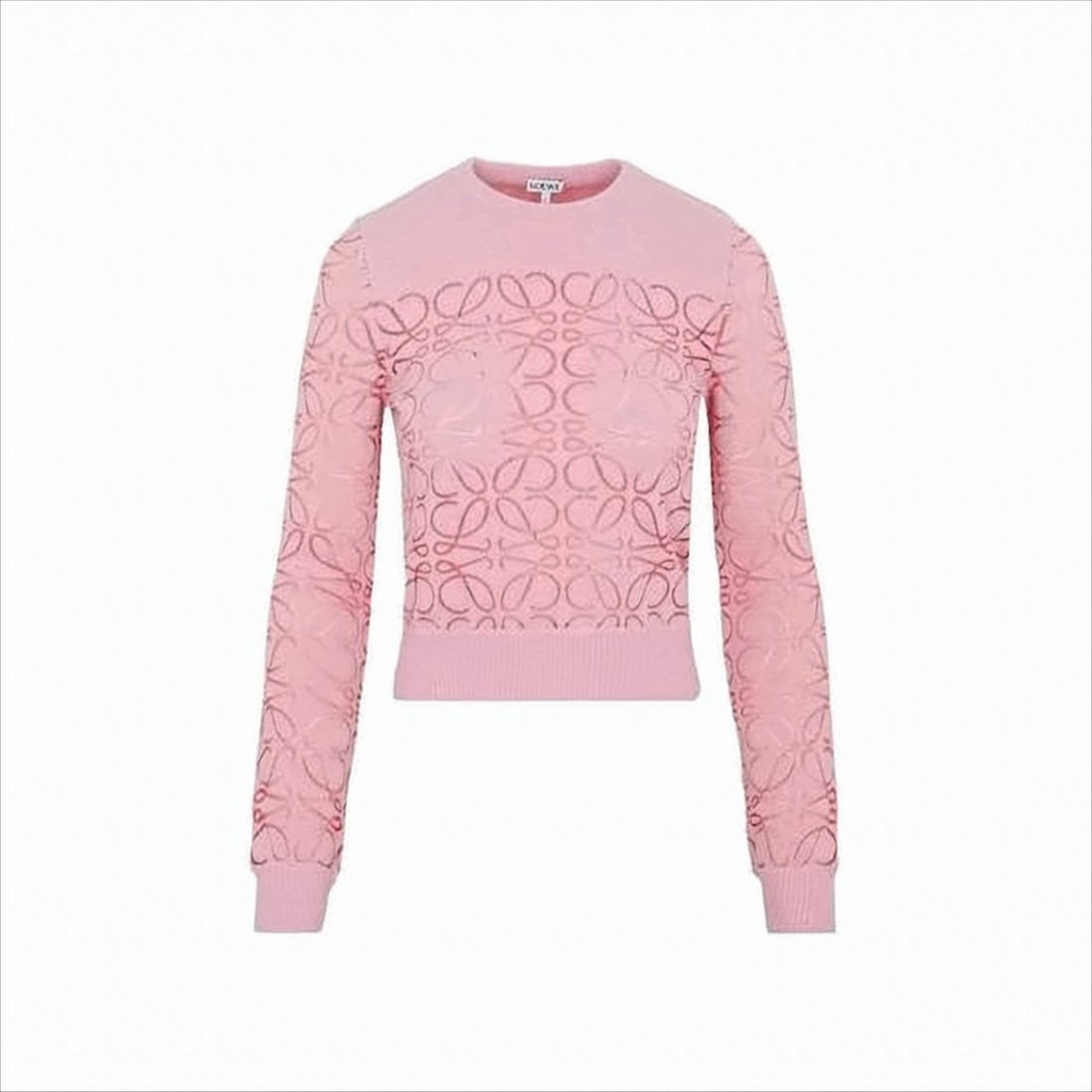 Loewe Intricately Textured Lightweight Pink Sweater