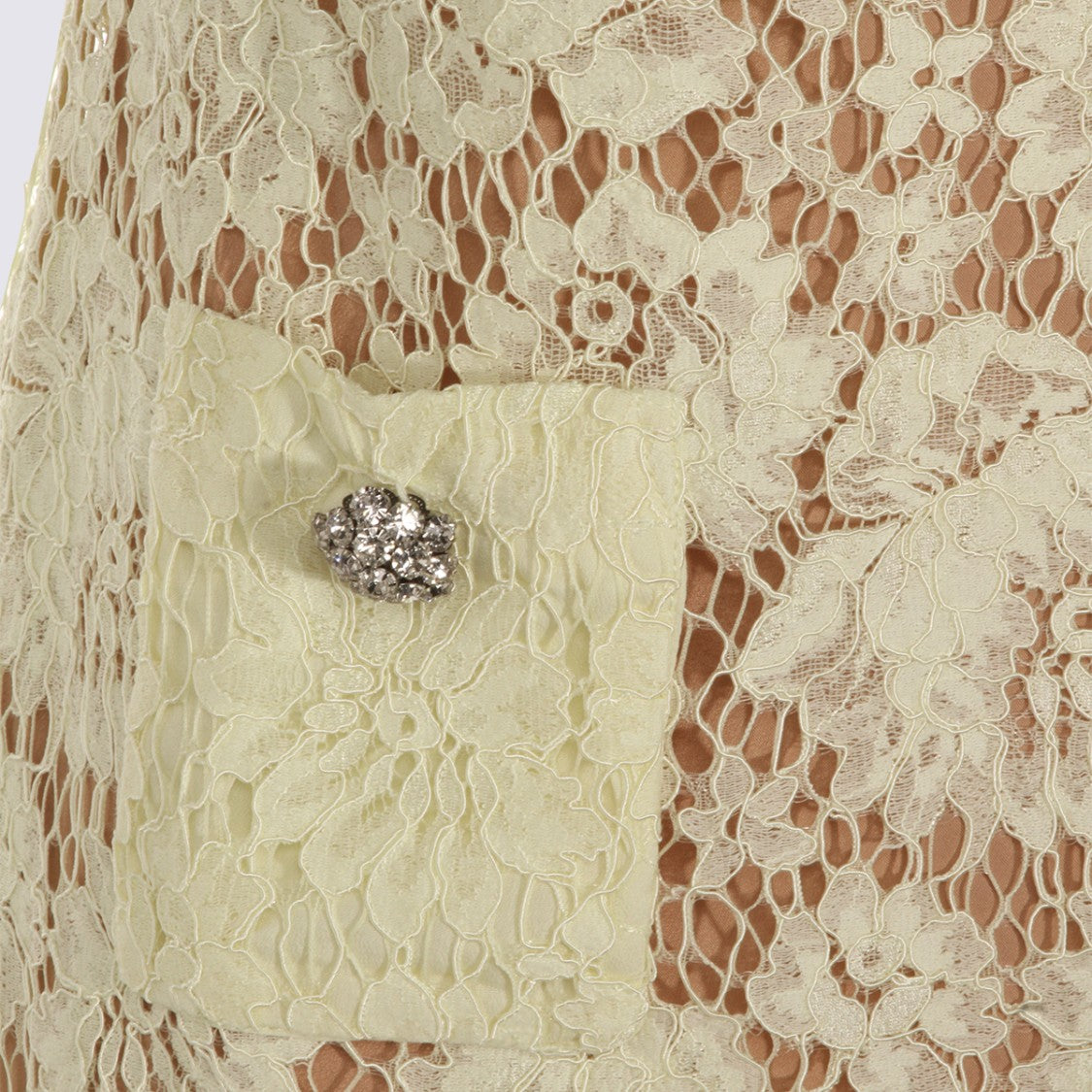 Self-Portrait Yellow Lace Sleeveless Dress