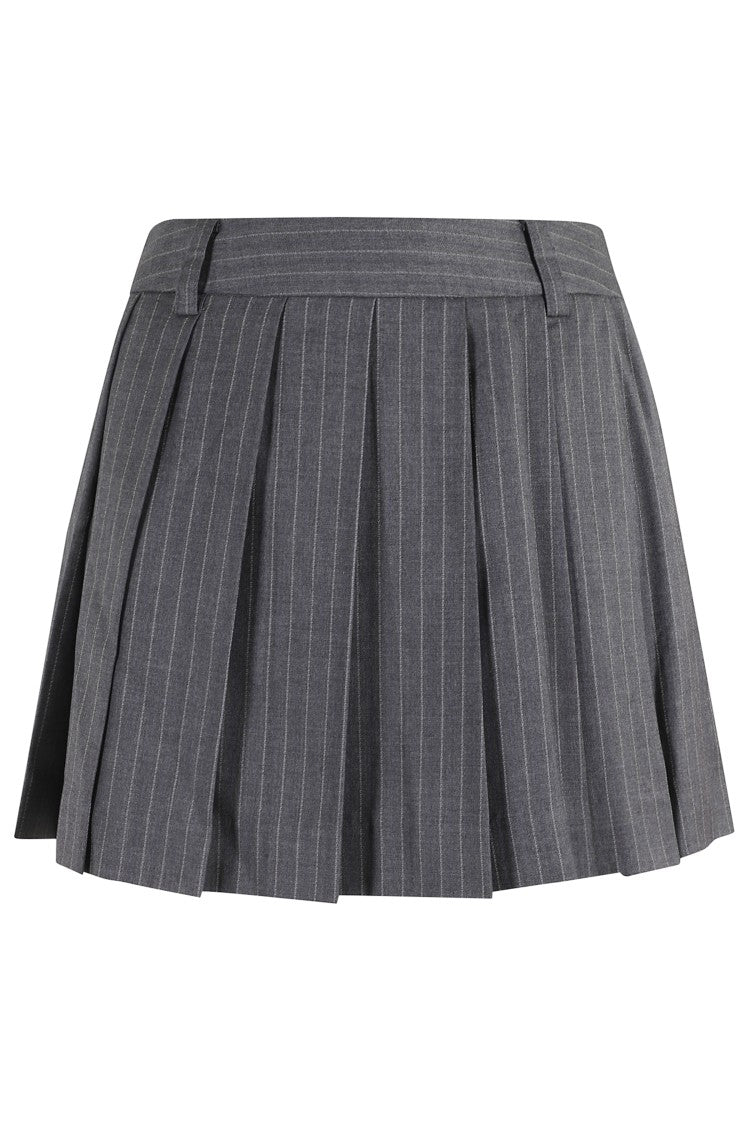 Dunst Pleated Mini Skirt With Pinstripe Weave