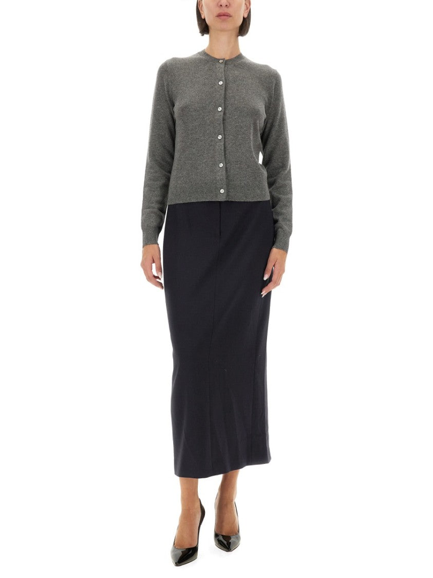Theory Tailored Midi Skirt With Smooth Waistband