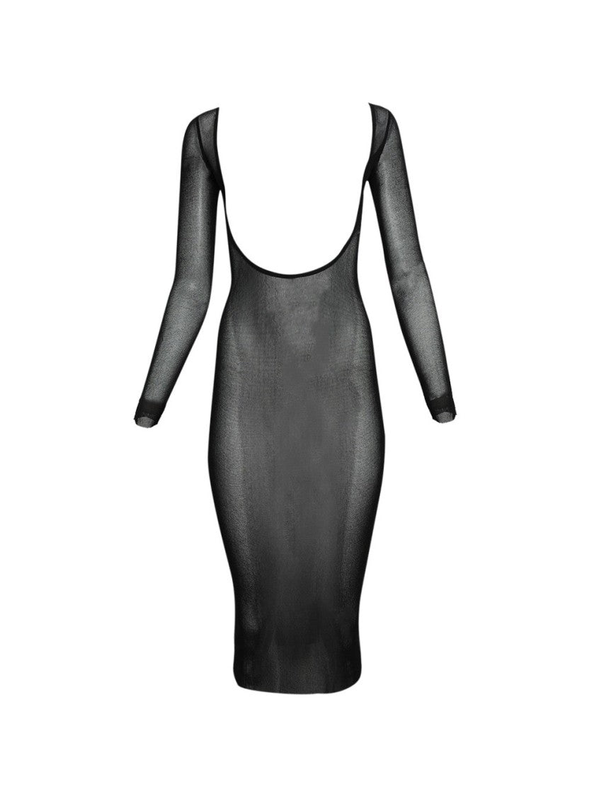 Jean Paul Gaultier X Shayne Oliver Mesh Low Cut And Backless Dress