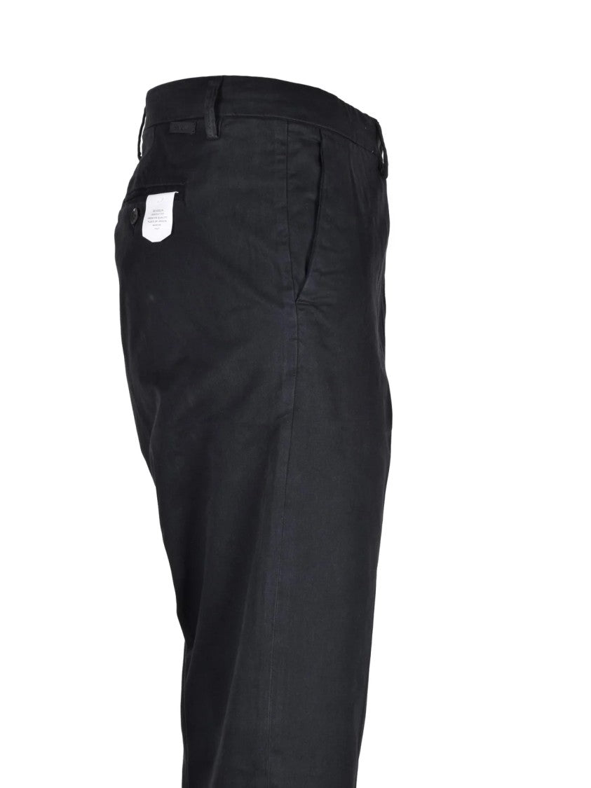 Siviglia Exceptional Black Modal Stretch Chino Pants With Tailored Fit