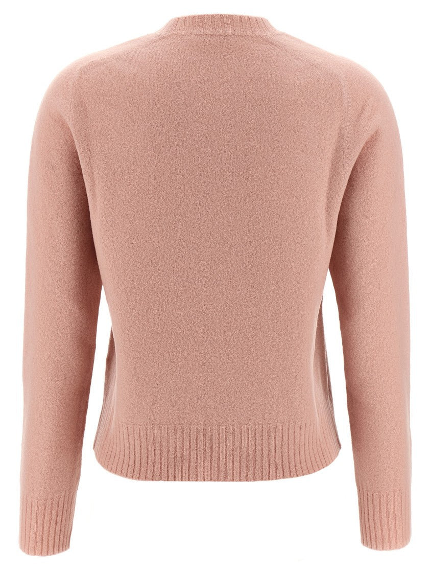 Jil Sander Classic Crew Neck Wool Sweater With Ribbed Detailing