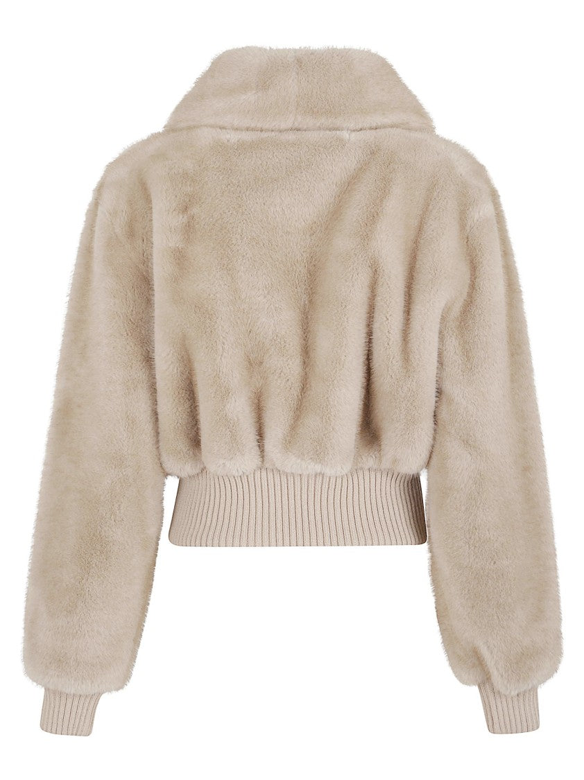 Pinko Cropped Faux Fur Jacket
