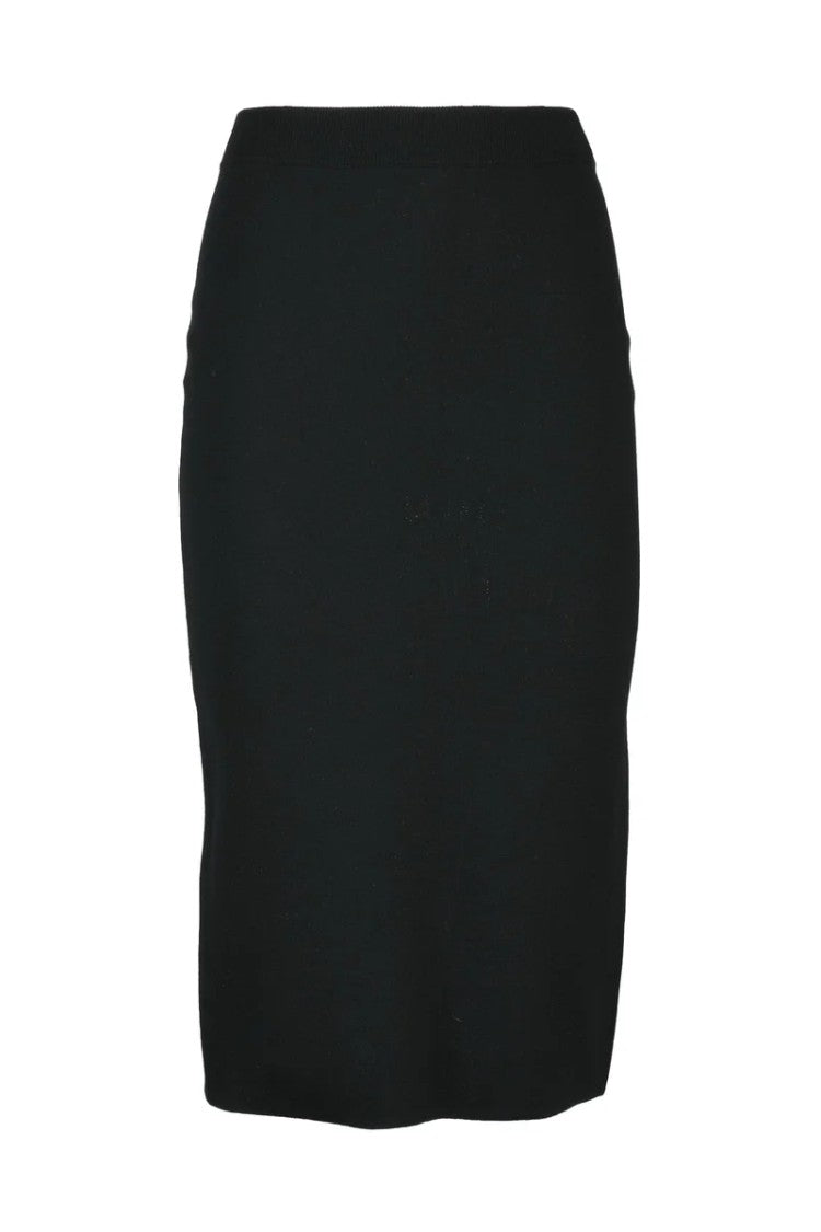 Max Mara Rete Wool Skirt - Black