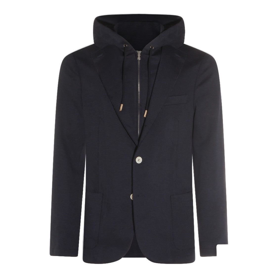 Eleventy Tailored Blazer With Integrated Zip-Up Hoodie