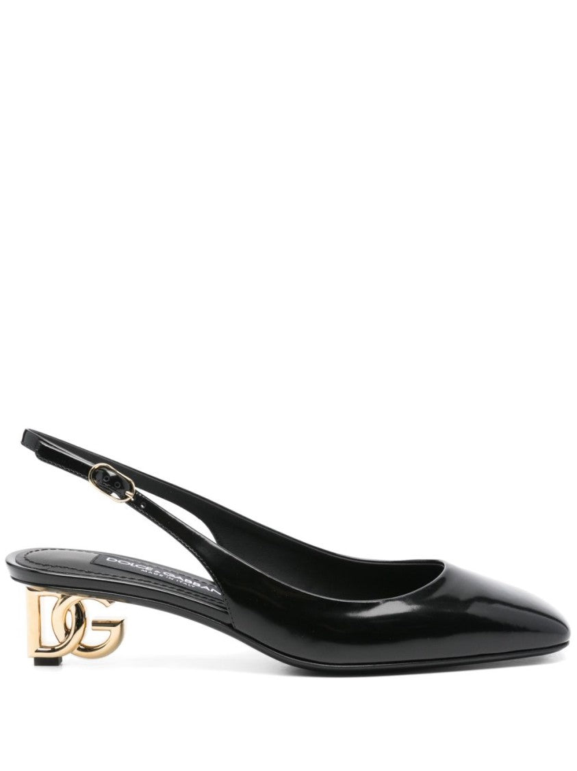 Dolce & Gabbana Pointed Toe Leather Sandals With Buckle-Fastening Ankle Strap