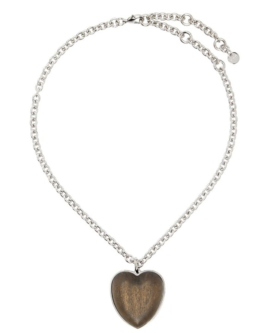 Jacquemus Heart Pendant Necklace With Silver-Tone Chain