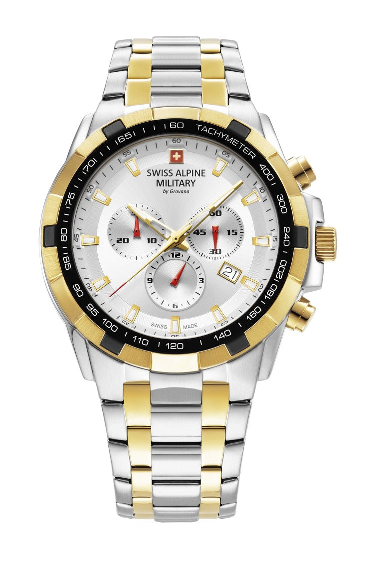 Swiss Alpine Military Star Fighter Chronograph With Stainless Steel Case And Luminous Dial