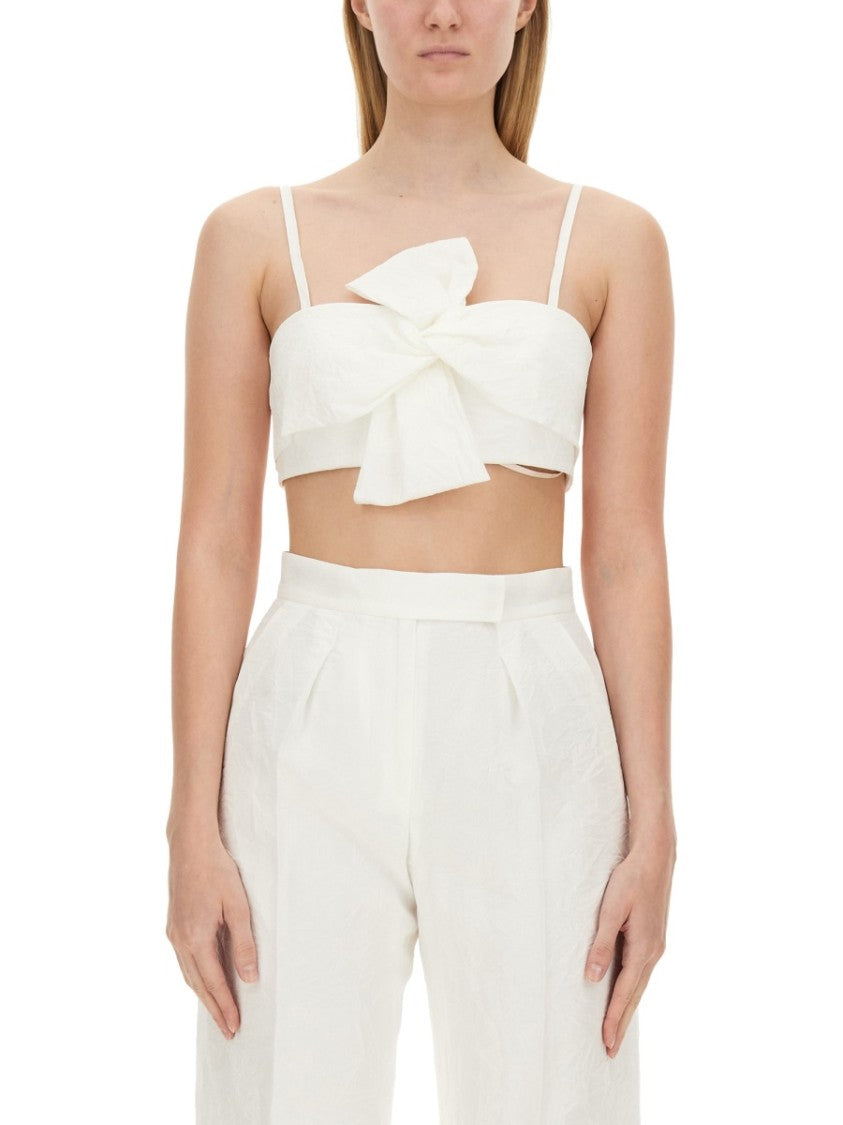 Max Mara Slim Fit Acetate Bridal Top With Refined Silhouette