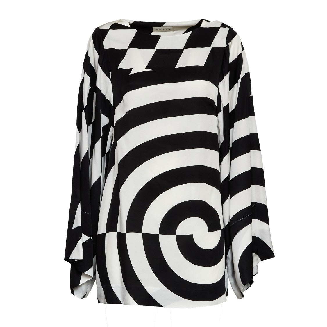 Dries Van Noten Charlie Geometric Print Boat Neck Top
