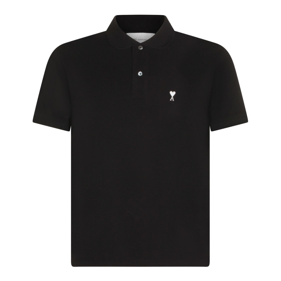 Ami Paris Black Cotton Ami De Coeur Polo Shirt