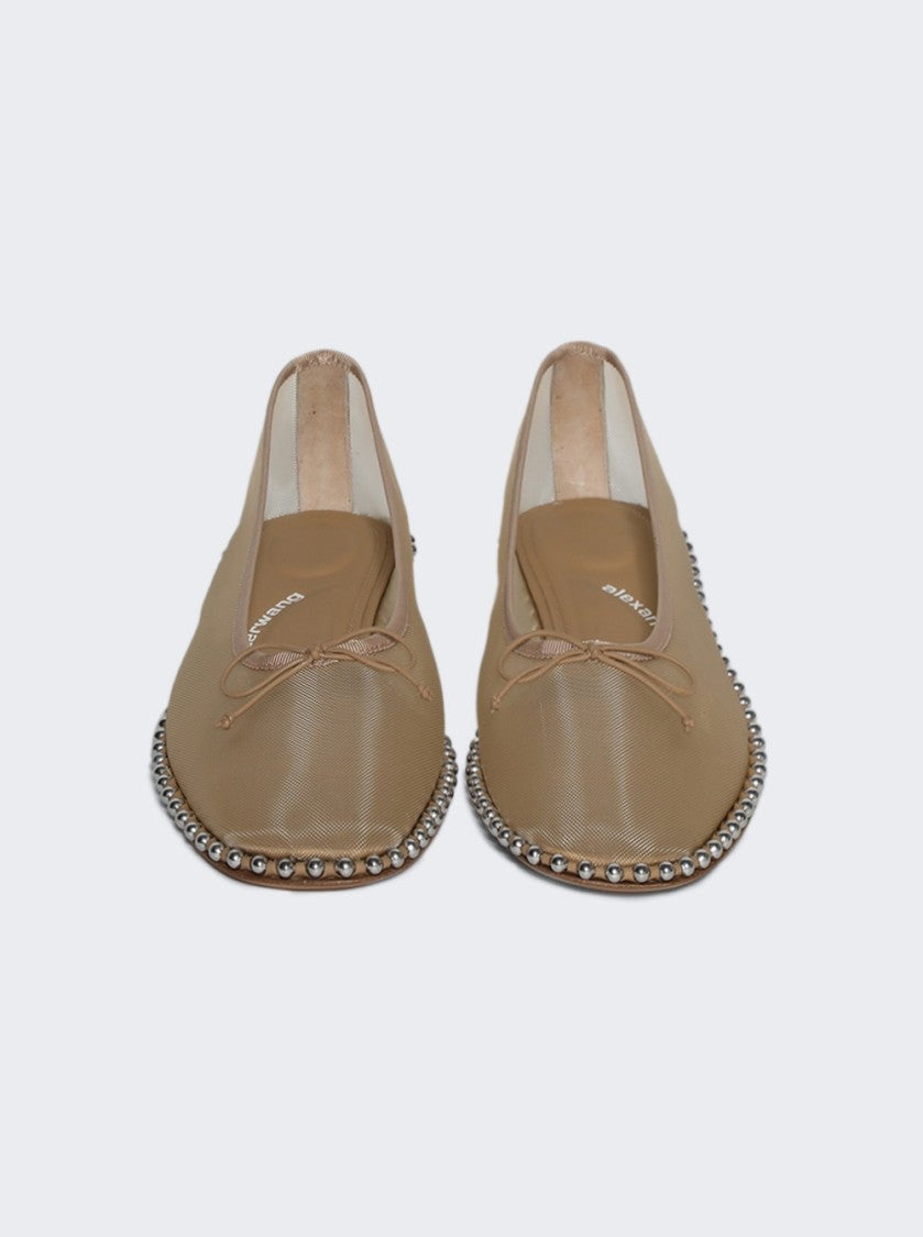 Alexander Wang Lina Ballchain Mesh Flat Nude
