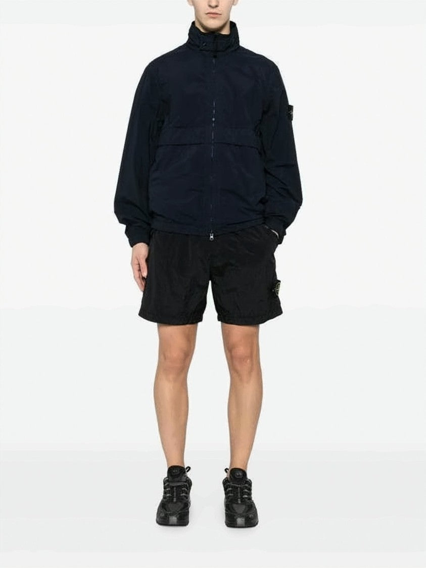 Stone Island Structured High Collar Black Jacket