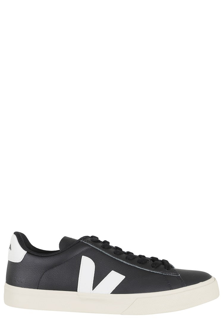 Veja Black White Campo Leather Inserts Leather Sneakers