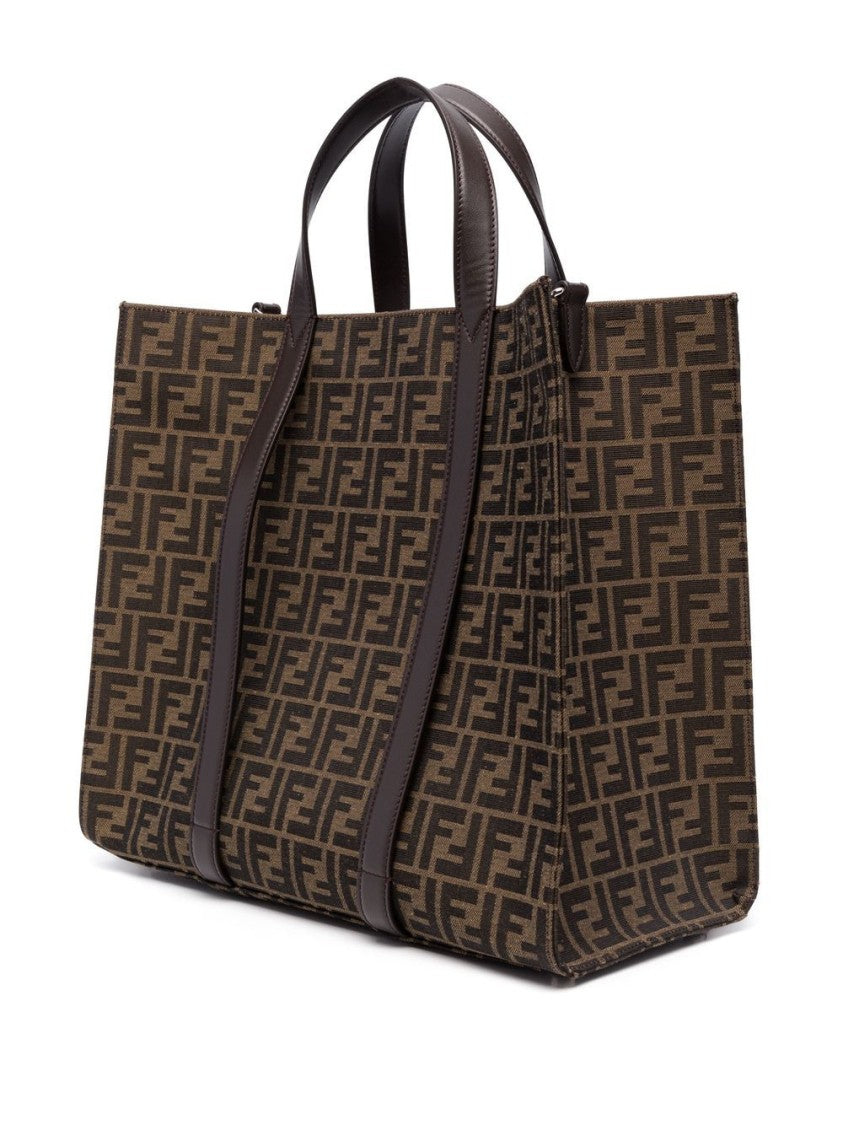 Fendi Structured Monogram Tote Bag With Gold-Tone Accents