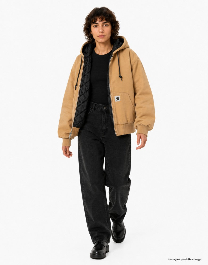 Carhartt Wip Dusty H Dearborn Canvas Hooded Quilted Jacket