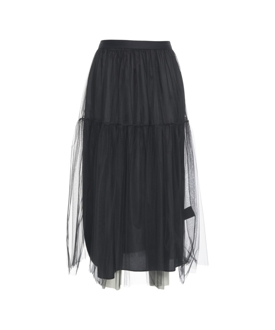 Jucca Maxi Tulle Skirt With Layered Design And Flowing Hem