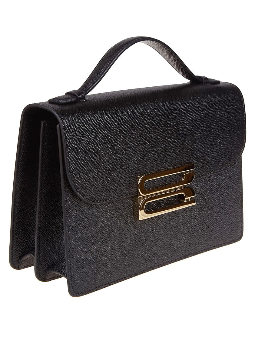 Victoria Beckham Dorian Calf Leather Gold Shoulder Bag
