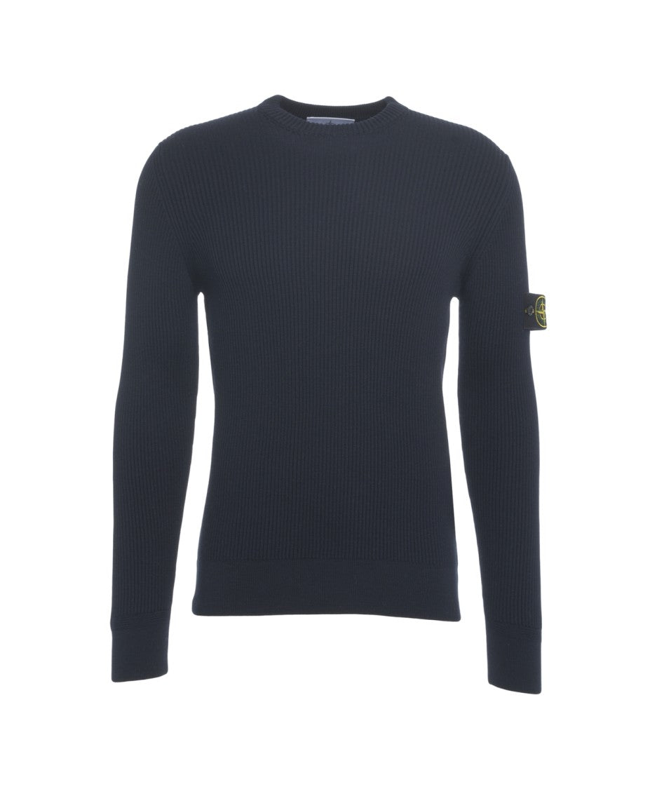 Stone Island Ribbed Sweater With Logo