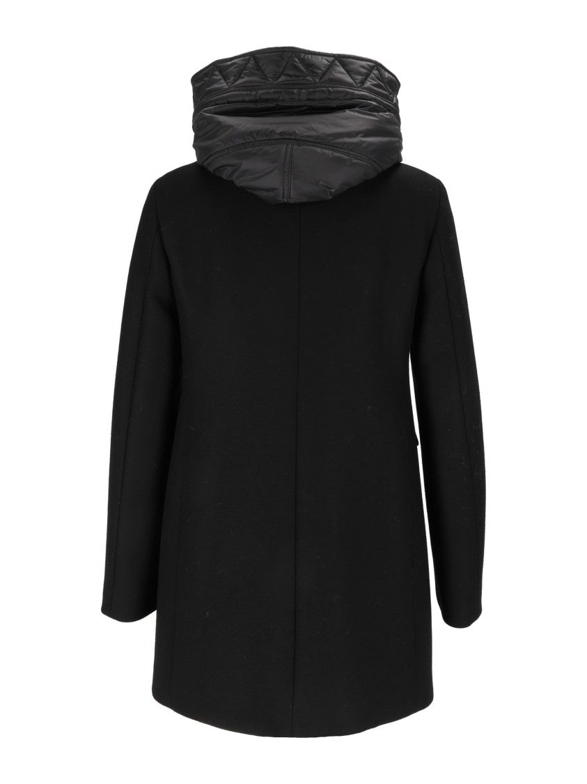 Fay Double-Breasted Toggle Padded Collar Nylon Duffle Coat