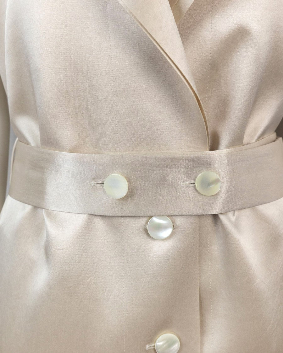 Philosophy Di Lorenzo Serafini Beige Buttoned Midi Dress