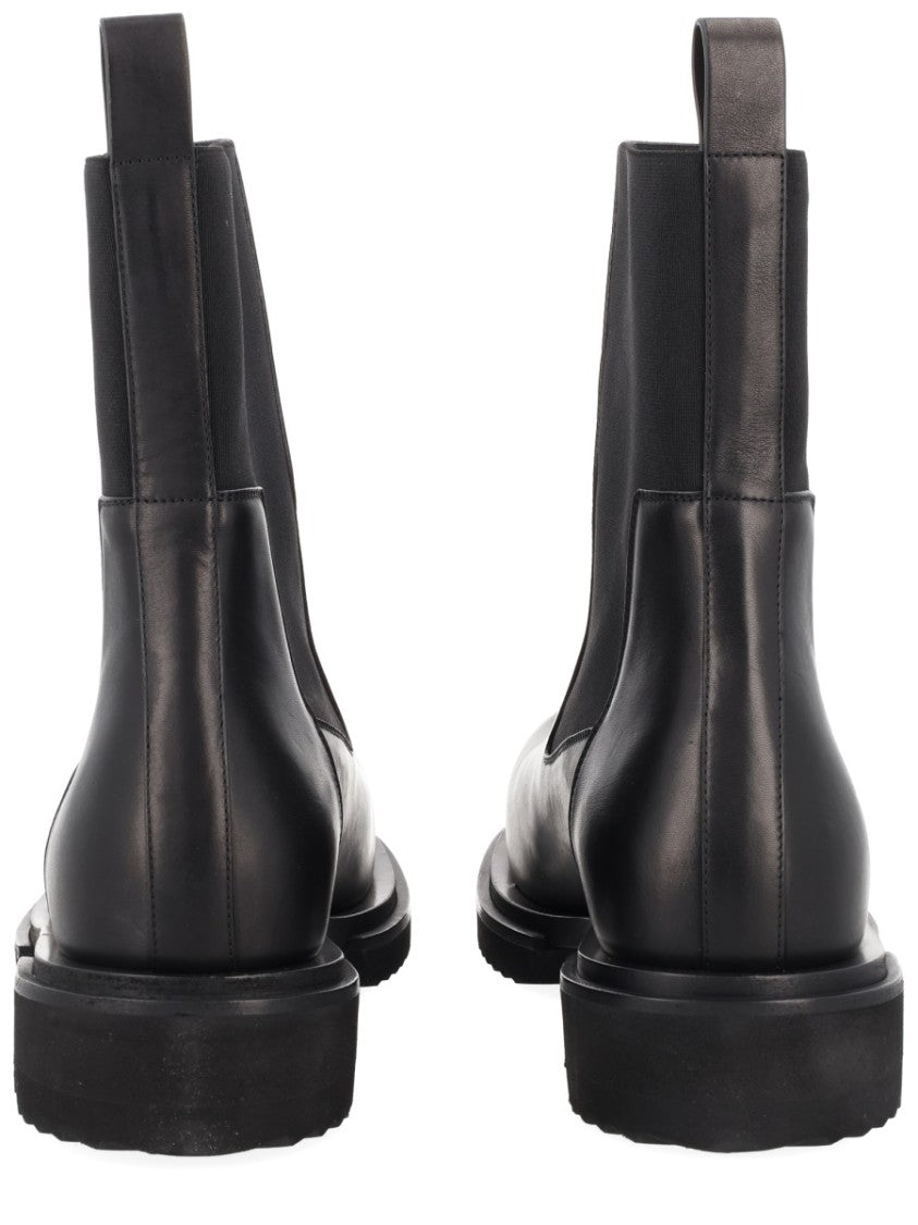 Rick Owens Black Beatle Gabe Ridged Sole Boots