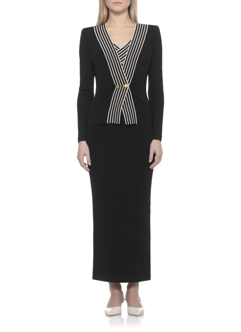 Elisabetta Franchi Black Viscose Knit Cardigan
