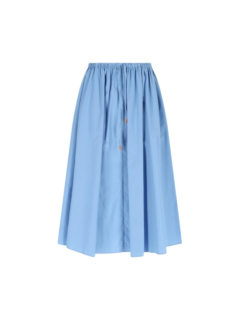 Marni Midi Skirt In Light Blue Cotton