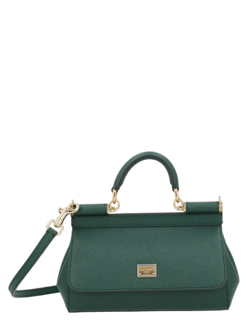 Dolce & Gabbana Textured Leather Mini Handbag With Detachable Shoulder Strap