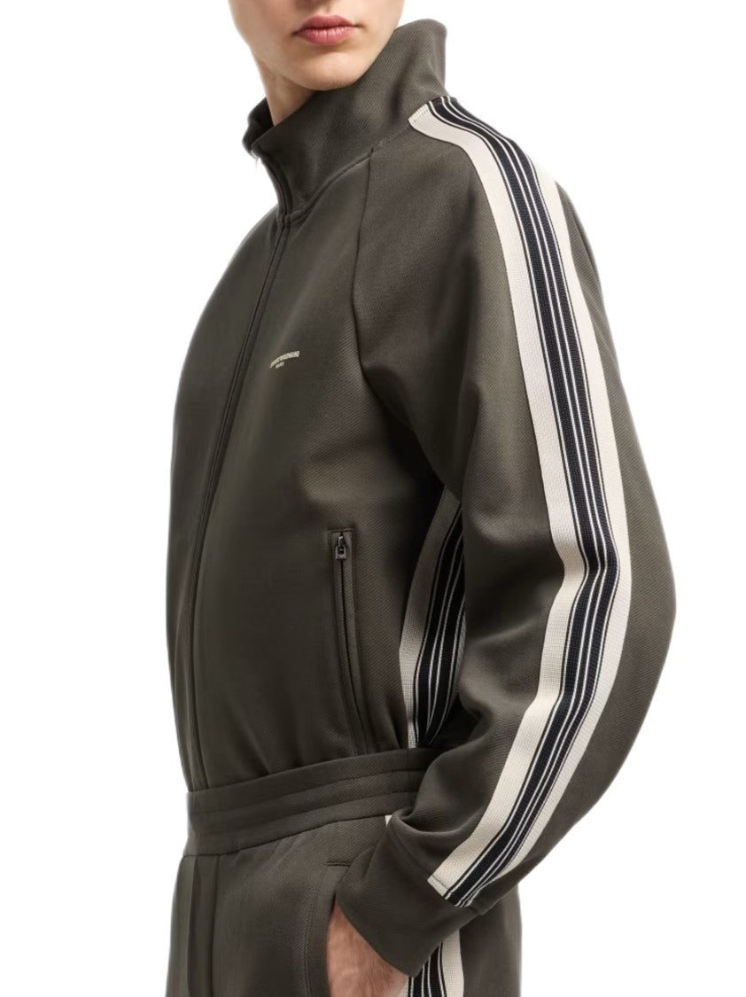 Emporio Armani Full Zip Sweatshirt With Contrasting Stripes