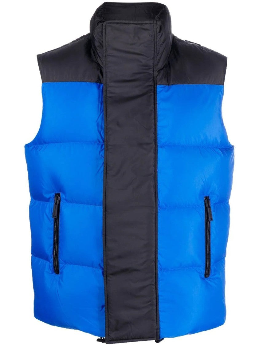 Dsquared2 Puffed Vest With Contrasting Panels And High Collar