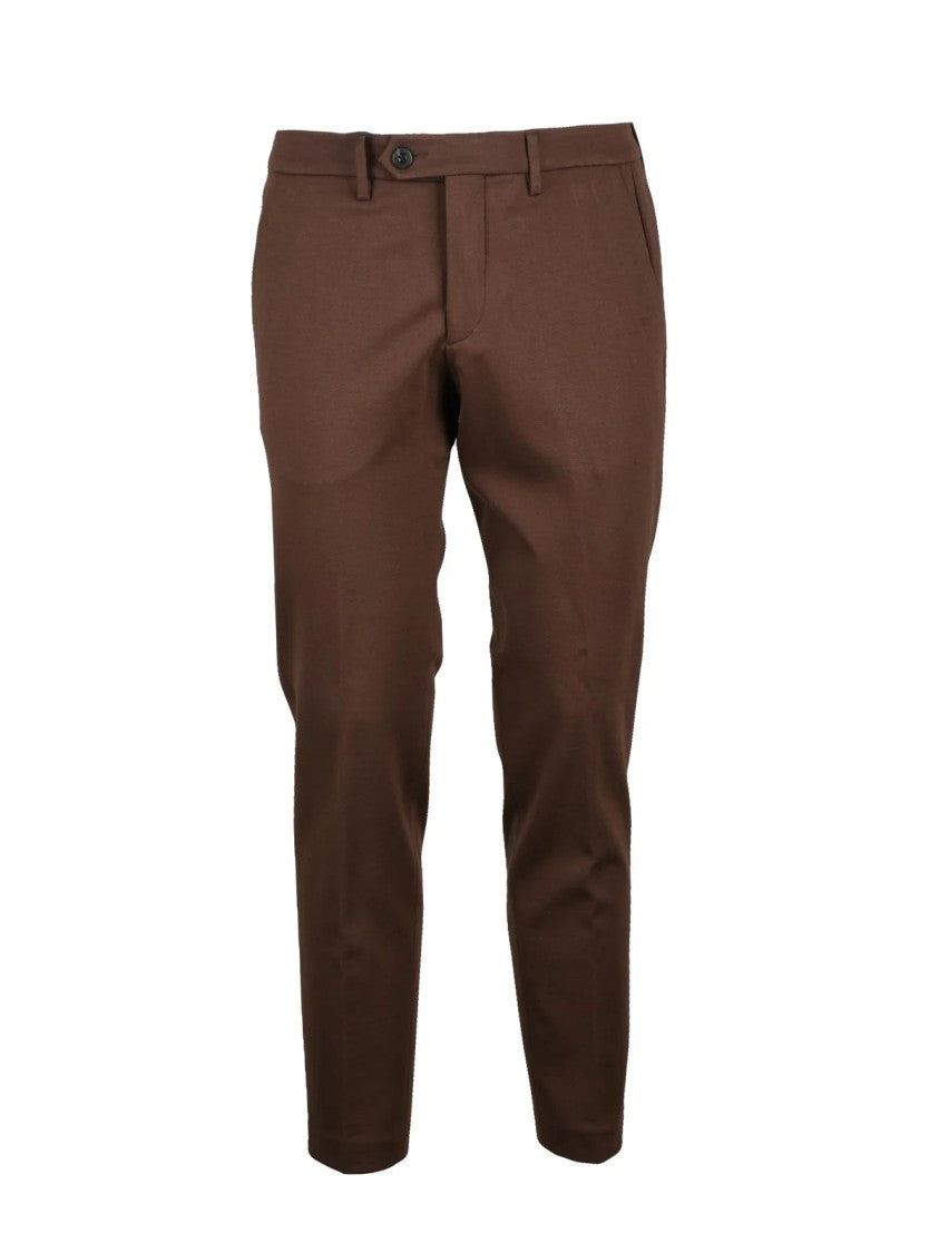Michael Coal Brown Stretch Trousers With Tailored Slim Fit