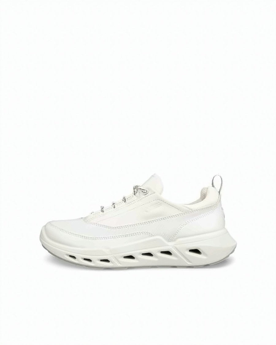 Ecco White Leather Sneakers With Cut-Out Sole
