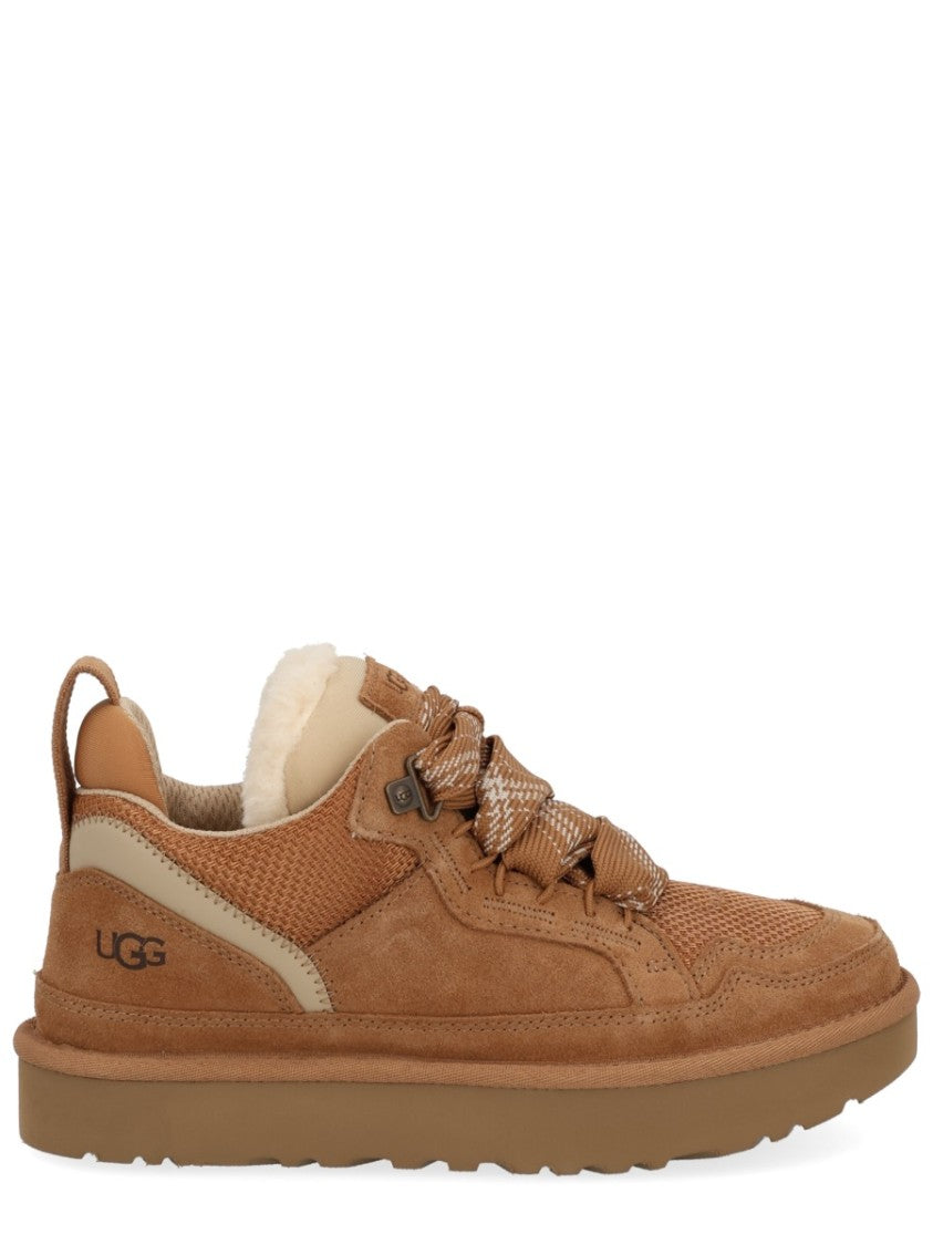 Ugg Tan Lowmel Shearling Collar Sneakers