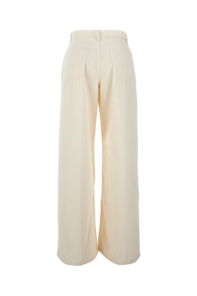 Polo Ralph Lauren Ribbed Cotton Wide-Leg Trousers With Mid-Rise Waist
