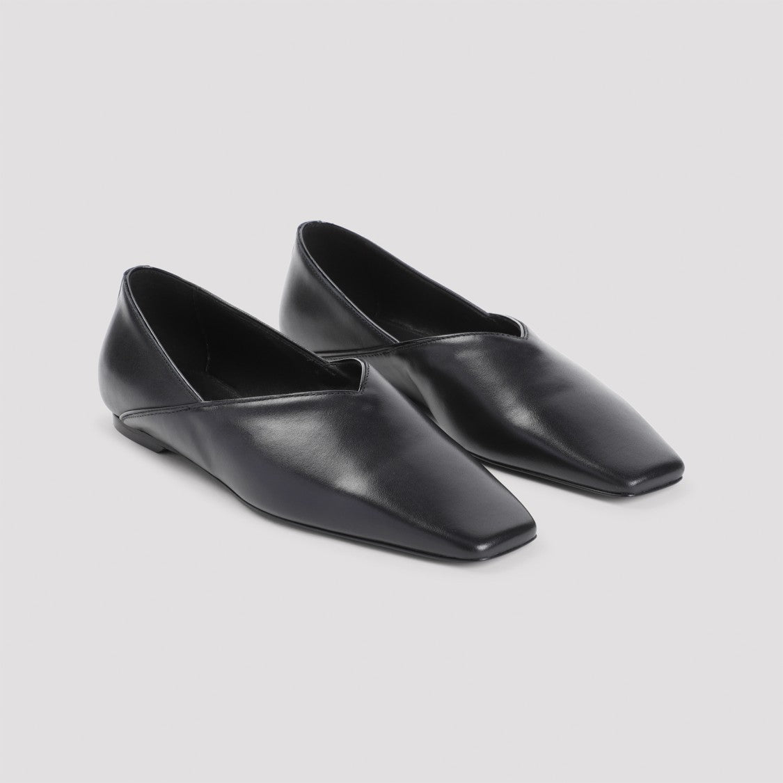 Totême Black Nappa Leather Ballerinas