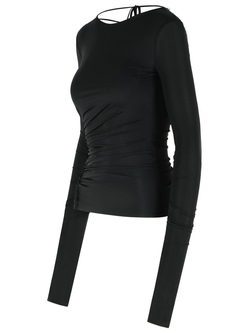 Blumarine Black Stretch Nylon Sweater