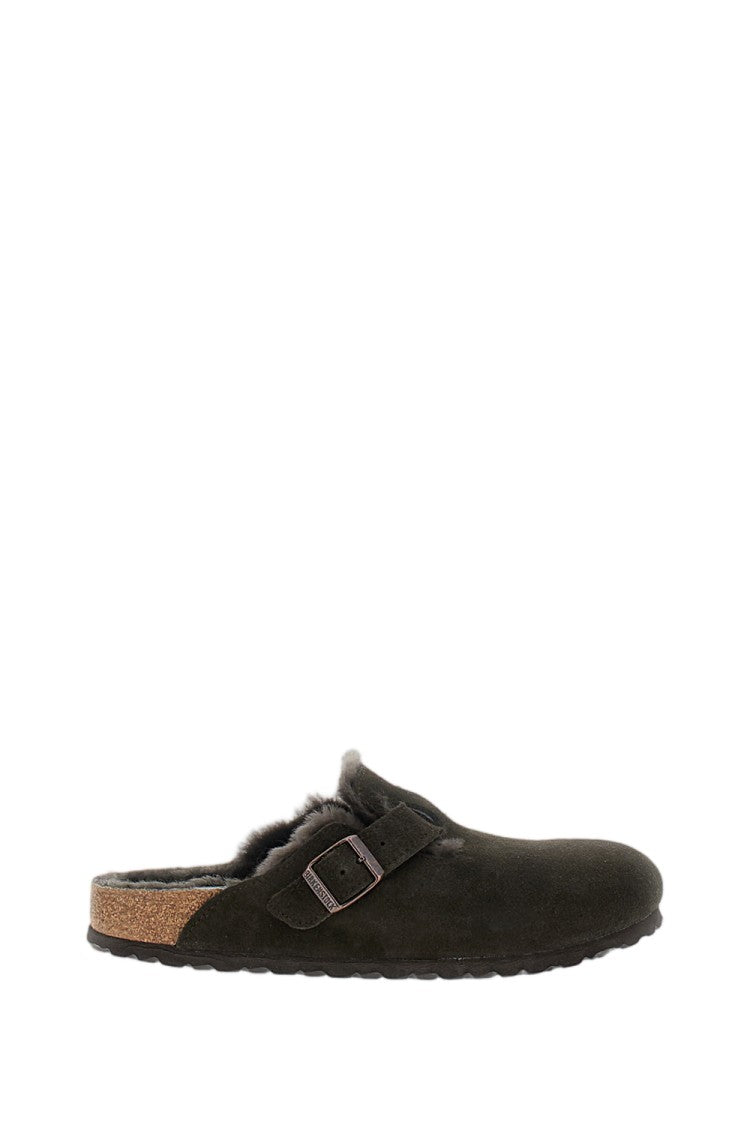 Birkenstock Boston Shearling Suede Leather Shoes
