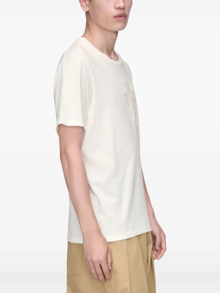 Maison Margiela White Sheer Tape Detail Cotton T-Shirt