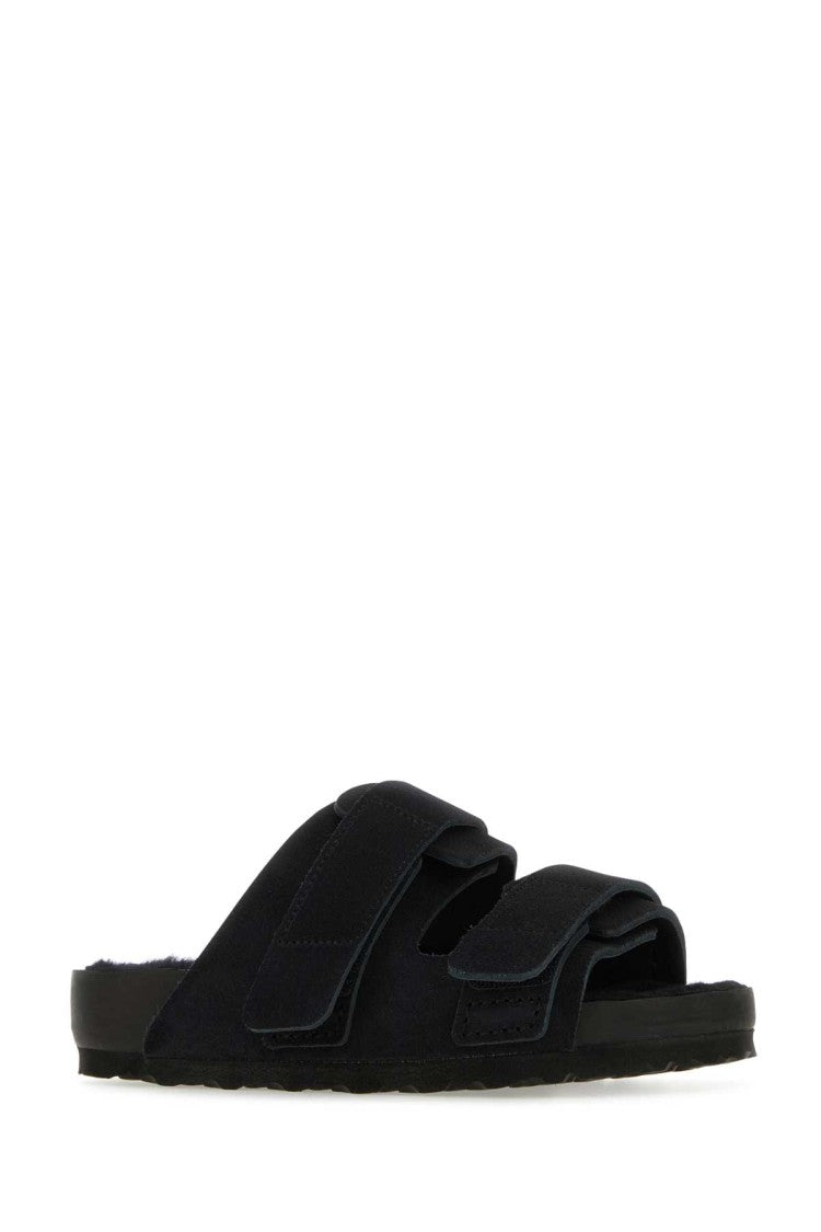 Birkenstock Black Suede Uji Slippers