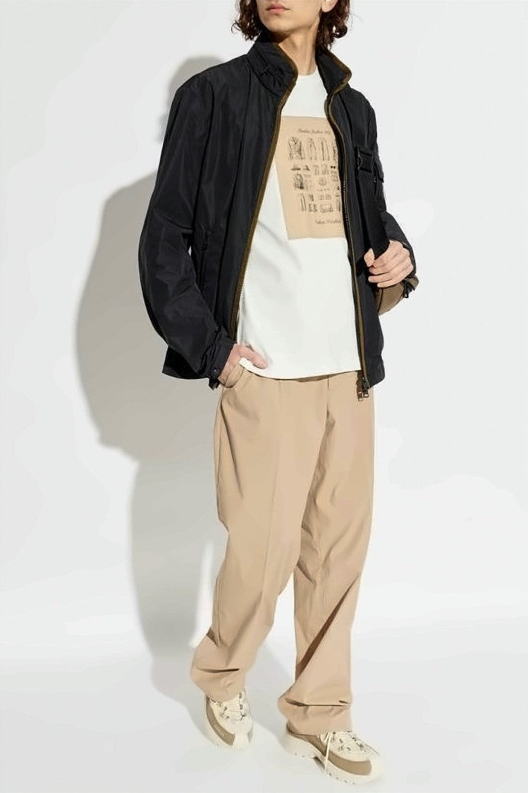 Moncler Lightweight Black Moncler Jacket With High Collar