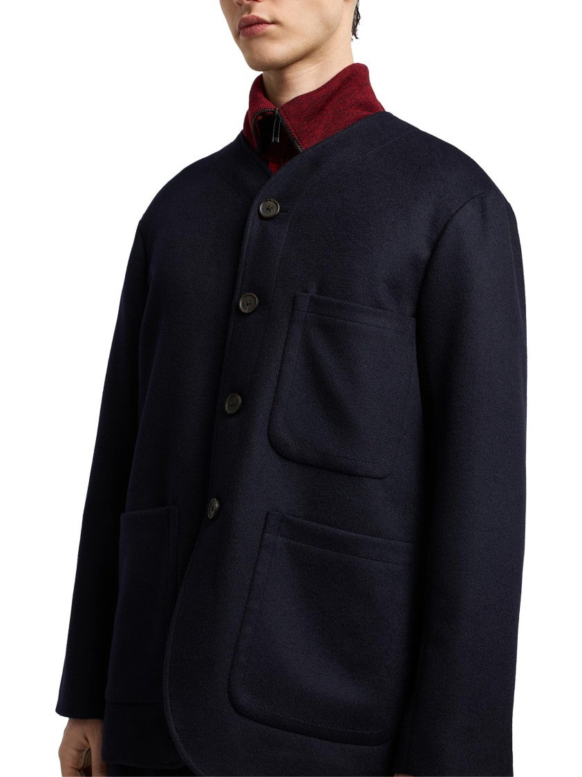 Emporio Armani Straight-Fit Wool And Cashmere Blend Blazer