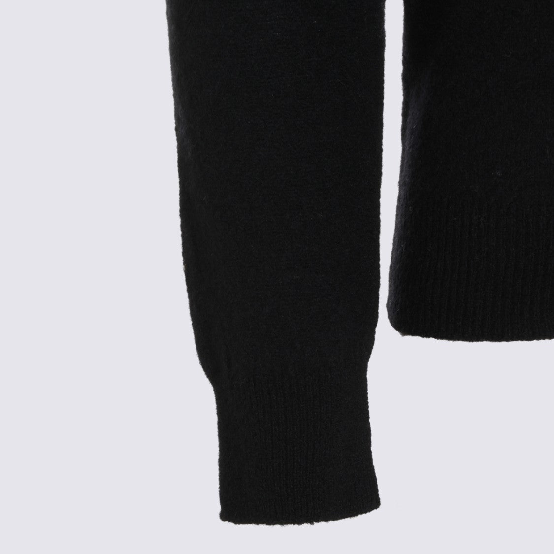 Altea V-Neck Wool Knit Sweater With Ribbed Accents