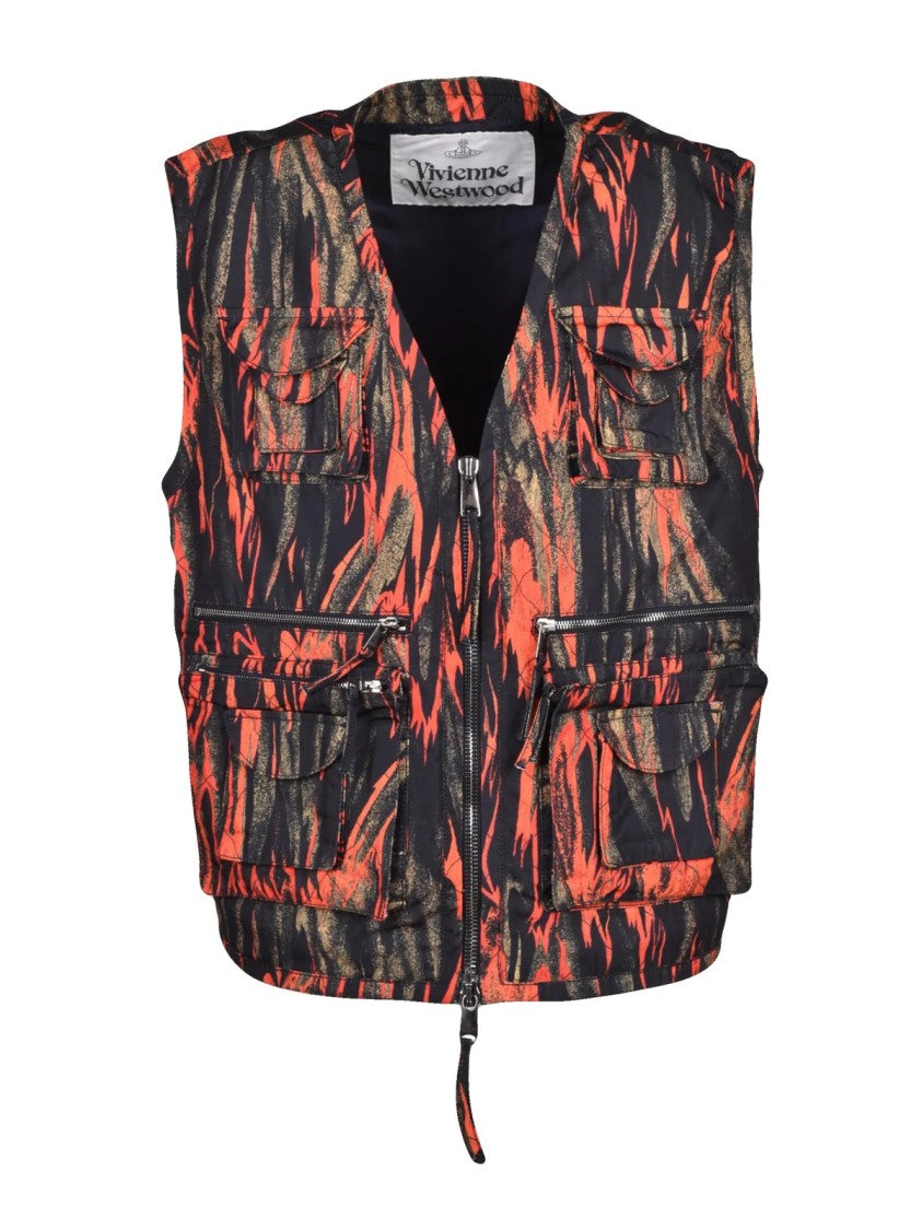 Vivienne Westwood Multicolour Abstract Patterned Fishing Gilet