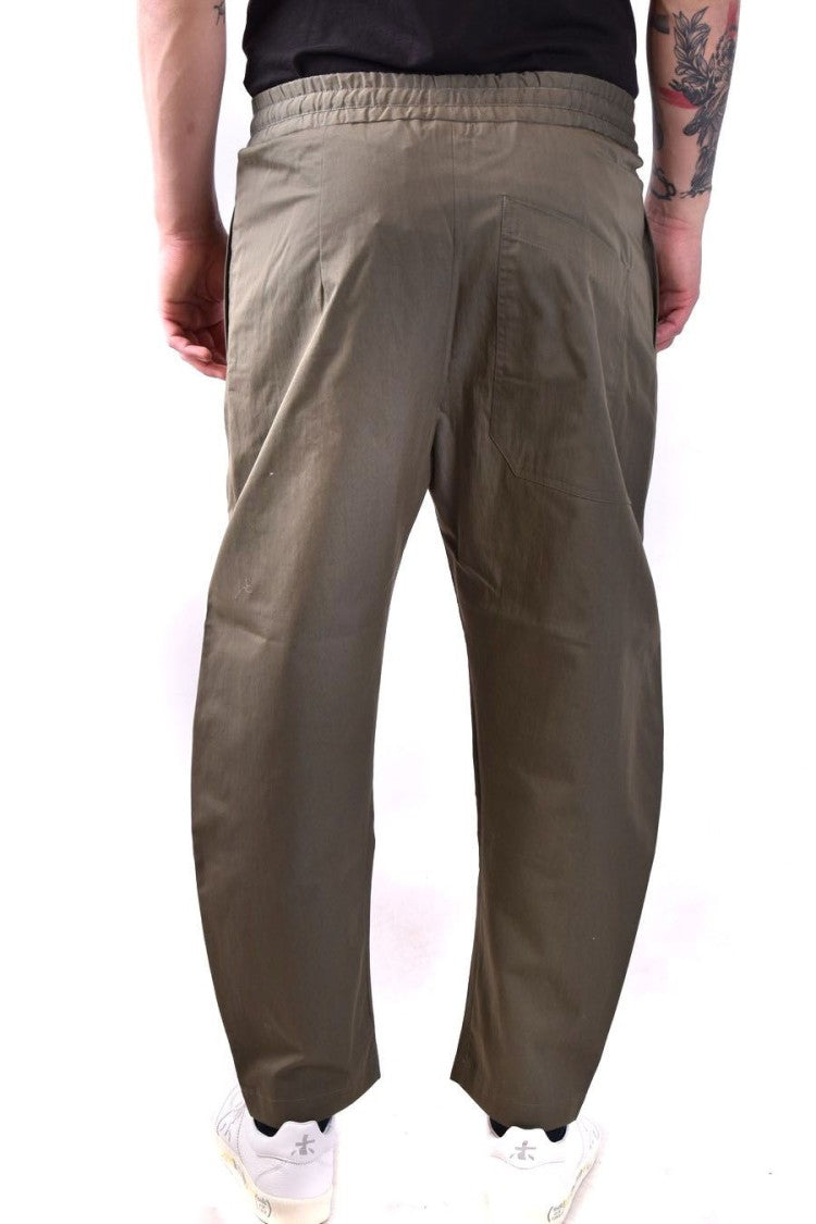 Isabel Benenato Green Cotton Blend Trousers