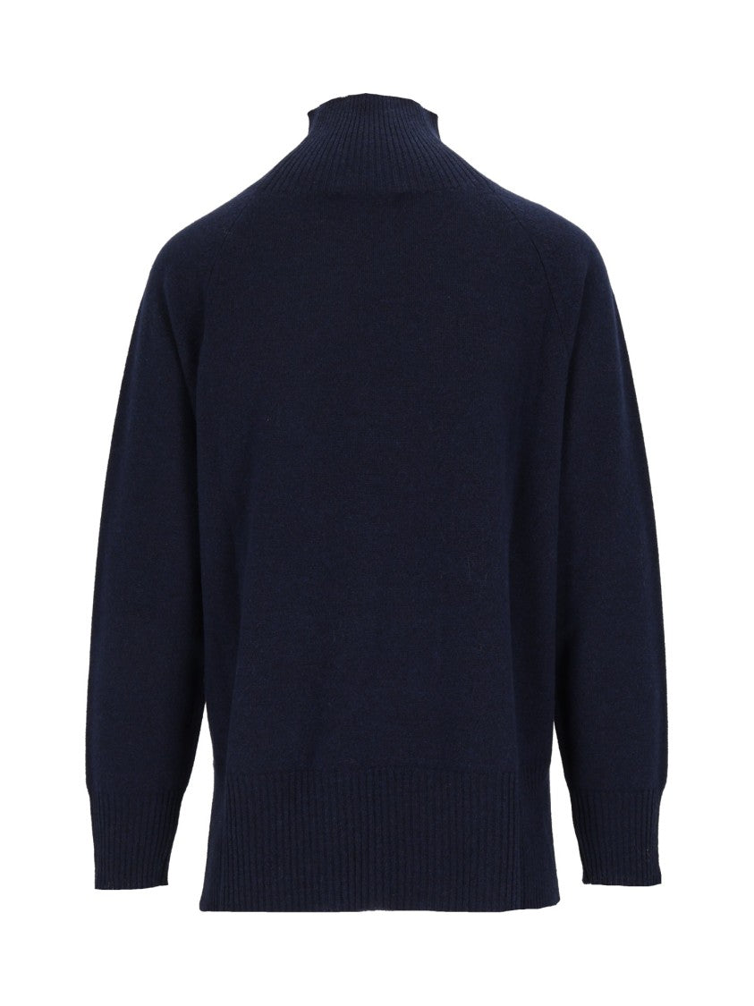 Kangra Cashmere Raglan Turtleneck Sweater With Side Slits