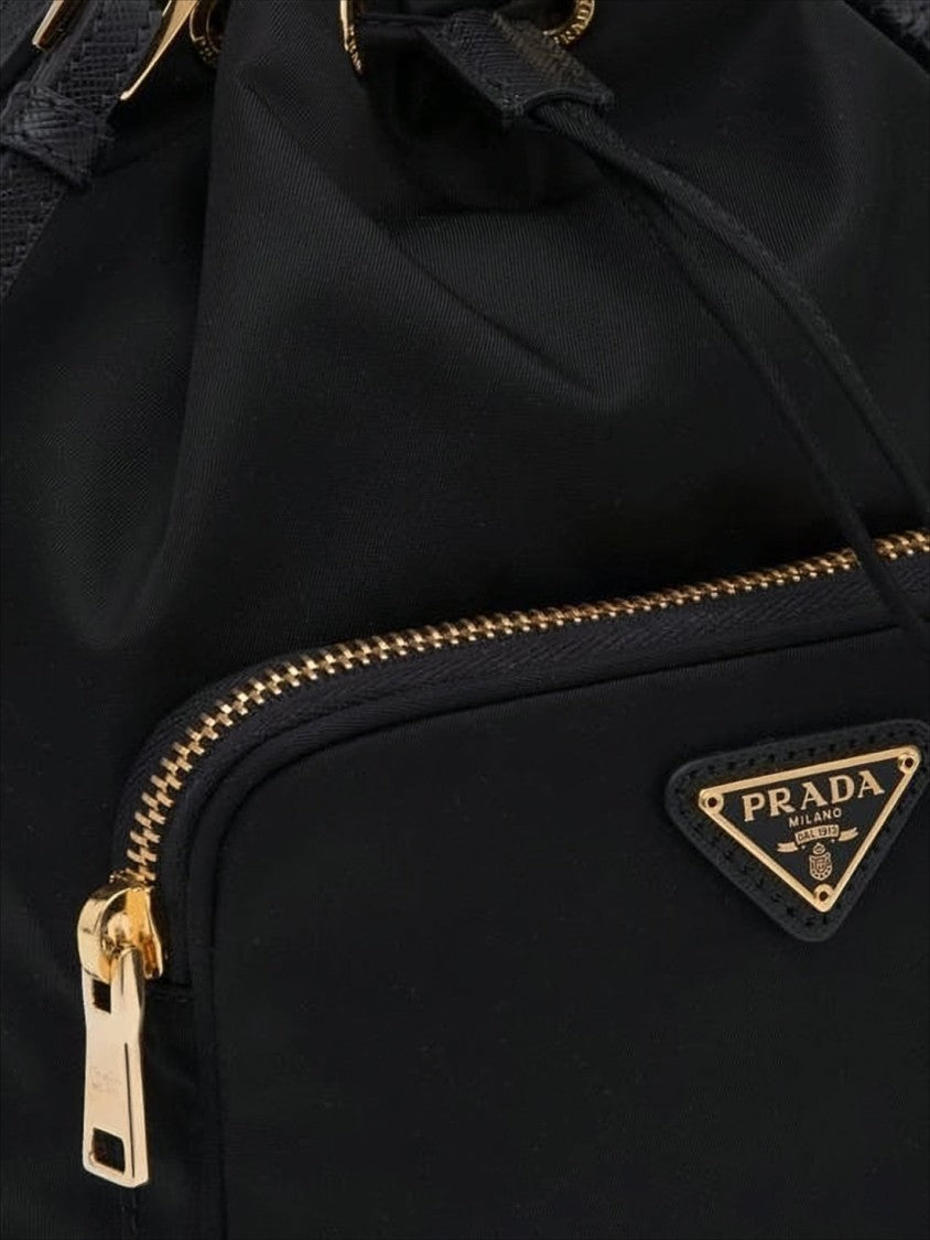 Prada Nylon Tote With Calf Leather Accents