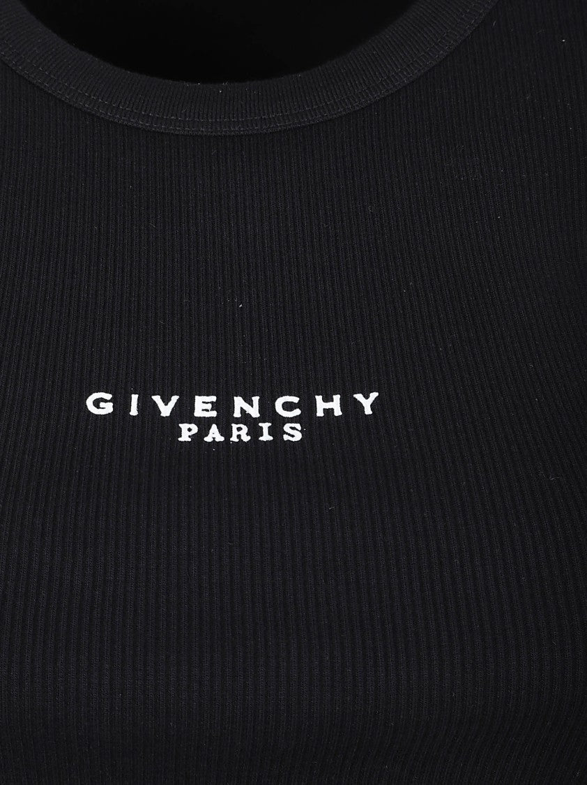 Givenchy Fitted Black Ribbed Tank