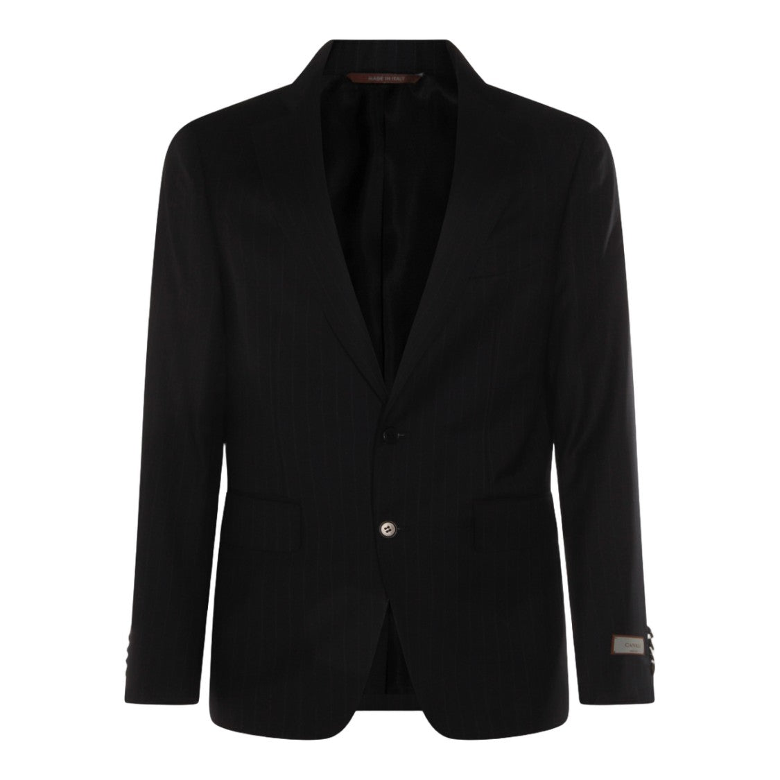 Canali Black Pinstriped Suit Jacket With Tailored Fit